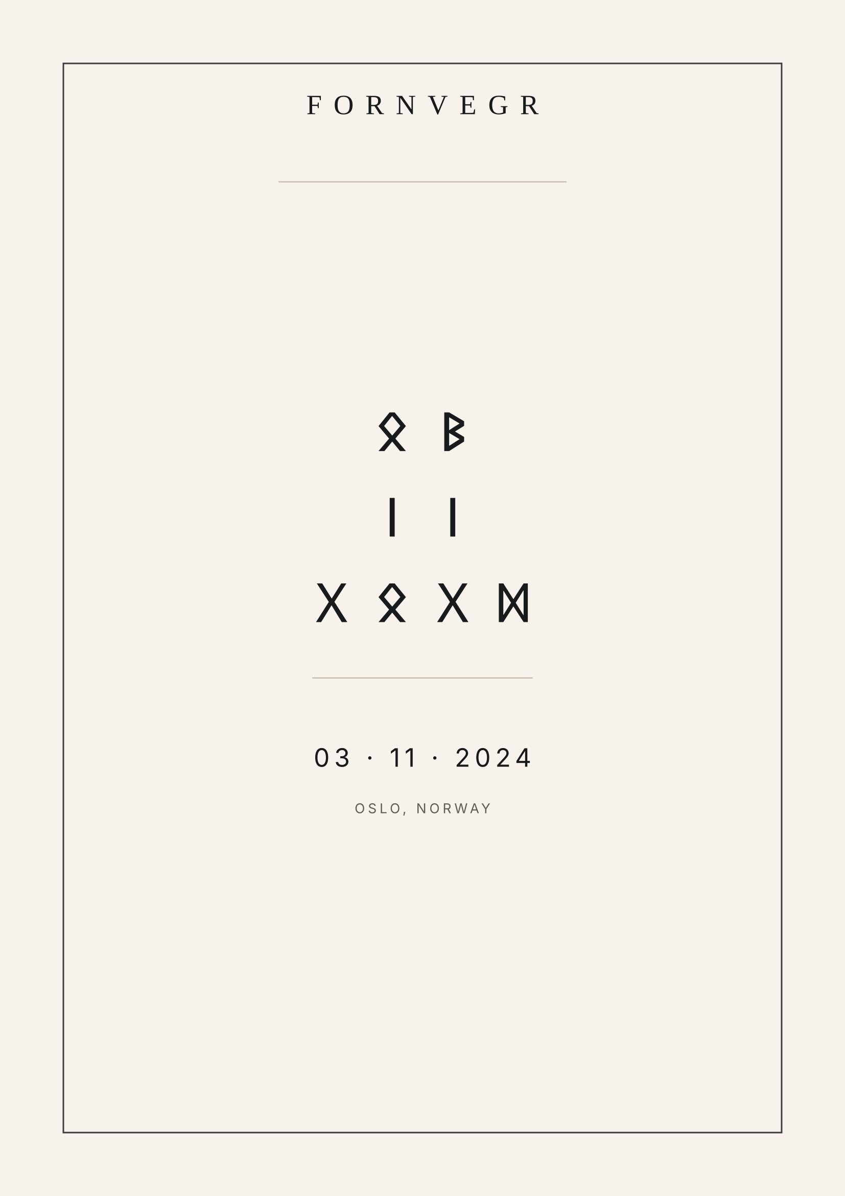 A4 runic birth marker with date 03.11.2024