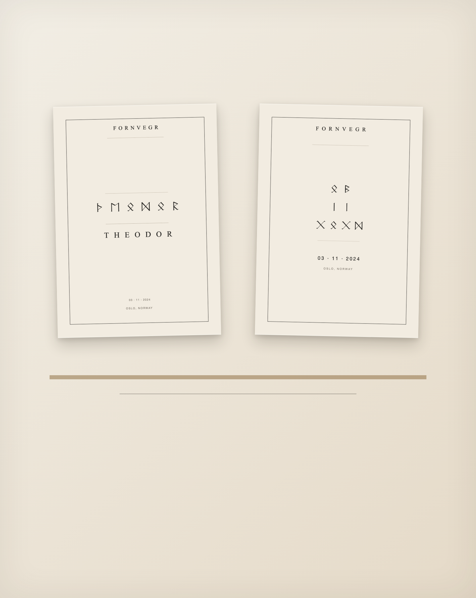 Name Print and Birth Marker Gift Set - A4 unframed pair