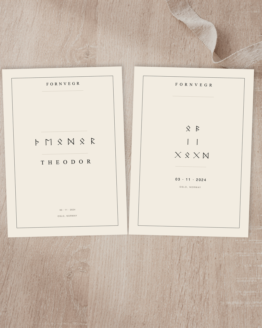 Personalized Name Print and Birth Marker Gift Set - unframed A4 pair