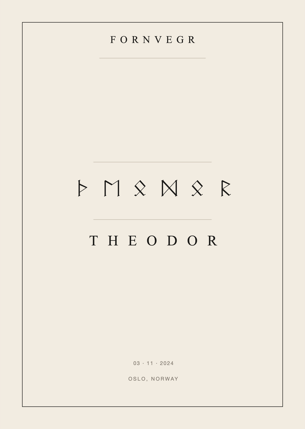 Personalized Elder Futhark Name Print, unframed A3 art print